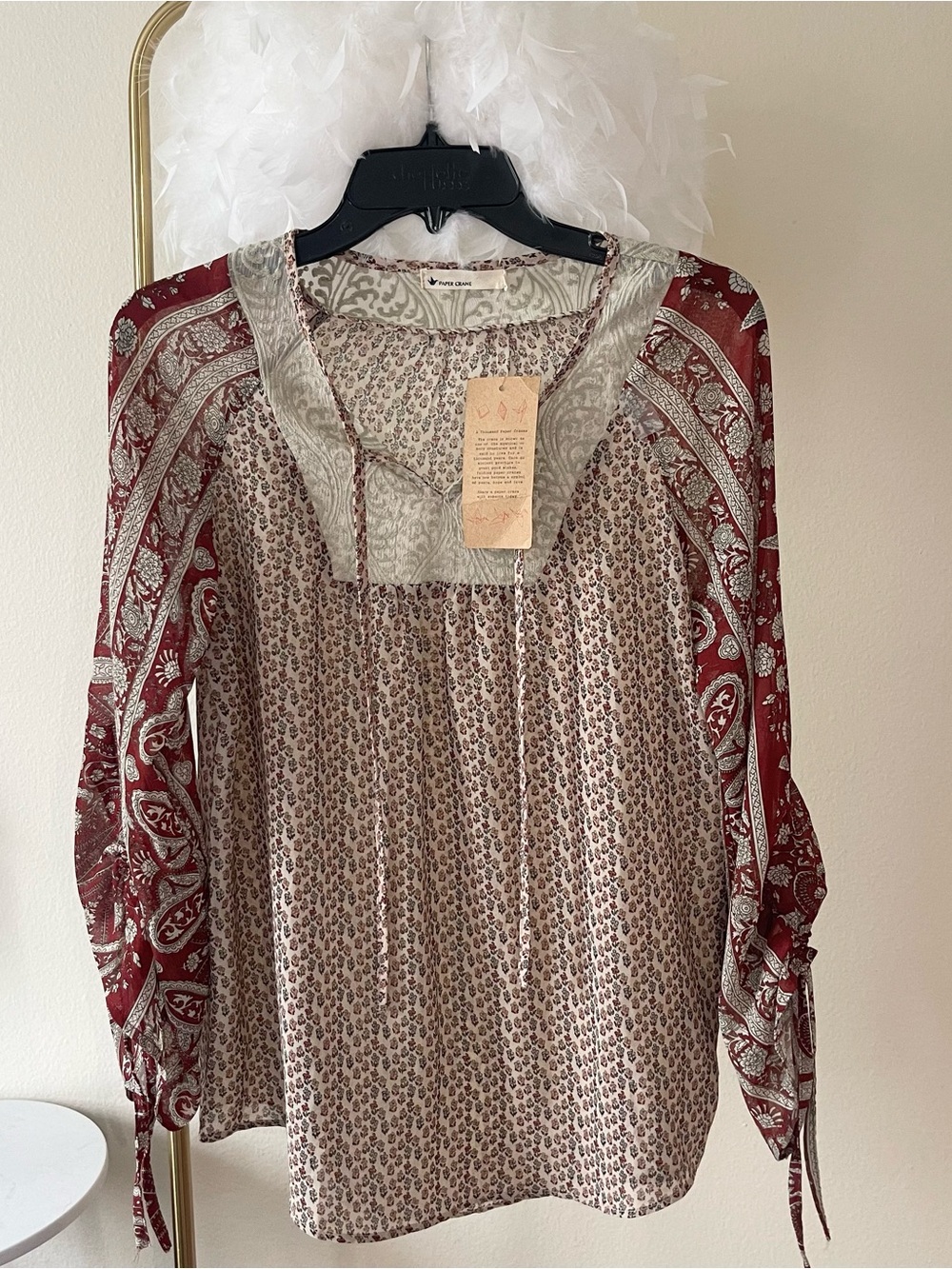 Bohemian gypsy festival hippy flowing flared sleeves top